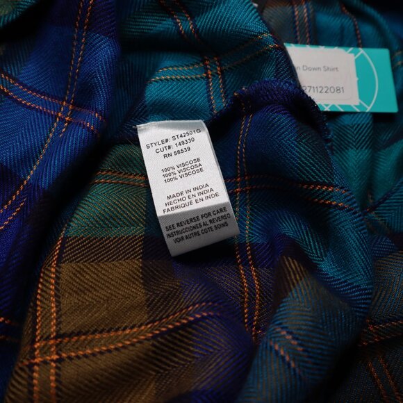 Kut From the Kloth Long Sleeve Plaid Shirt, 1X, NWT - Picture 5 of 5